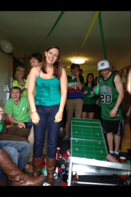 This one time I broke a beer pong table when I fell on it and clearly everyone laughed at me. Not only did I have all the beer on me, I also had a positive attitude and agreed to photos.